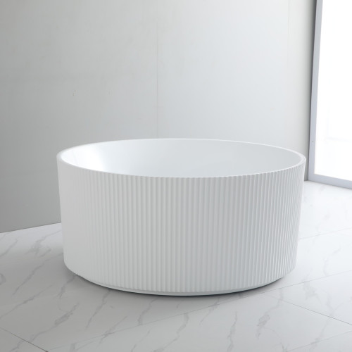Poseidon Como round Groove Freestanding bathtub - Gloss White/ Matte white