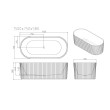 Mercio Rose Fluted V-Groove Freestanding Bathtub - Matt White
