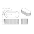 Mercio Rose Fluted V-Groove Freestanding Bathtub - Matt White