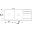 BadundKüche 1200 x 500 x 180mm Kitchen Sink