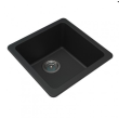 Aquaperla 422x422x203mm Black Granite Single Bowl Kitchen Sink