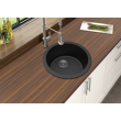 Aquaperla 460mm Black Granite Single Bowl Kitchen Sink