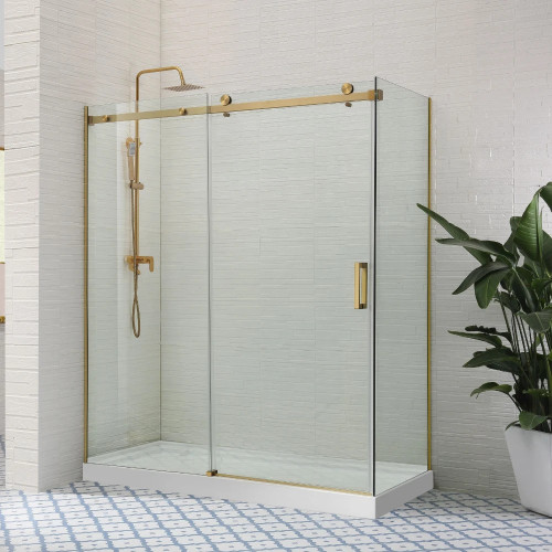 Covey 870-2000mm (door side) x 800-1200mm (fixed panel) Sliding Door Shower Screen