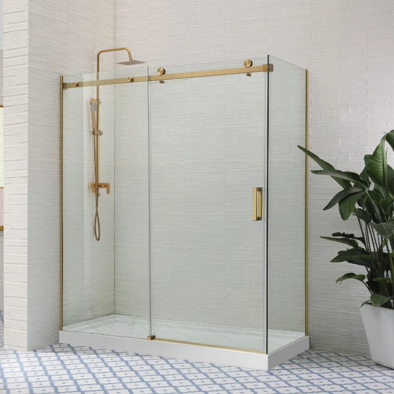 Covey 870-2000mm (door side) x 800-1200mm (fixed panel) Sliding Door Shower Screen