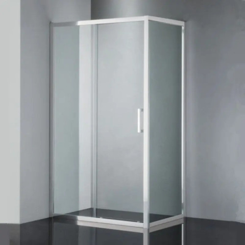 Covey 920-1750mm (door side) x 790-1210mm (fixed panel) Semi-frame Single Sliding Door Shower Screen - Chrome fittings