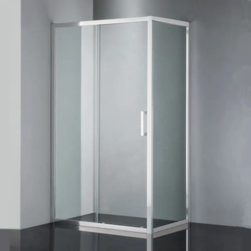 Covey 920-1750mm (door side) x 790-1210mm (fixed panel) Semi-frame Single Sliding Door Shower Screen - Chrome fittings