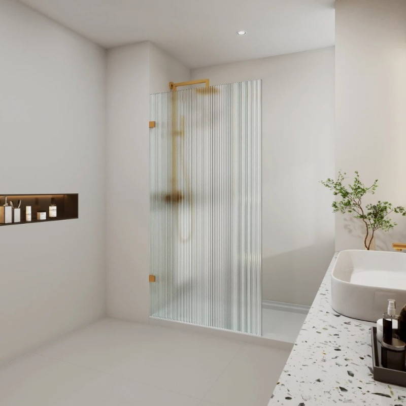 Covey 800-1200mm Fluted/Narrowline Glass Single Panel