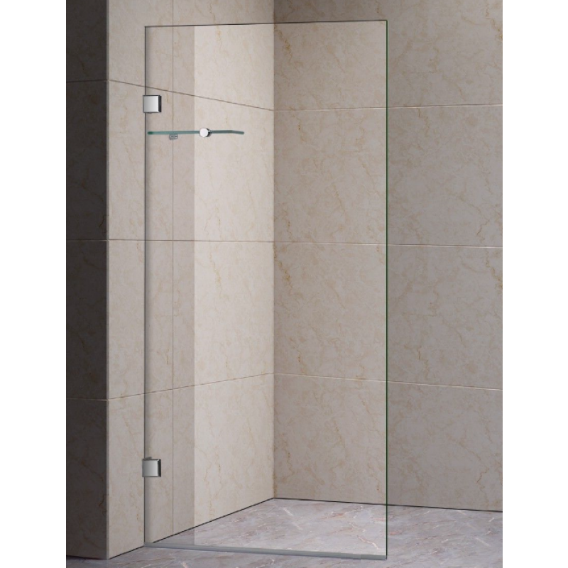 GB 500-1200mm Single Panel Shower Screen with Corner Shelf