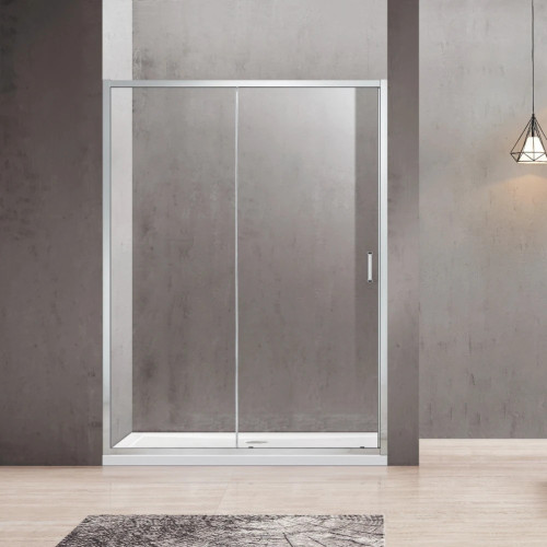 Covey 920-1750mm Semi-frame Single Sliding Door Shower Screen - Chrome fittings