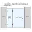 GB 760-1200mm Wall to Wall Frameless shower screen without Corner Shelf