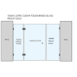 GB 1070-2500mm Frameless Shower Screen with or without Corner Shelf (3 panels)