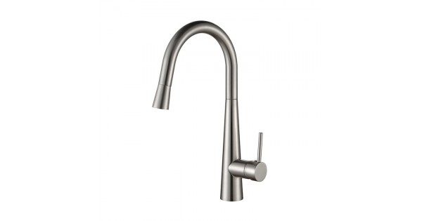 BRUSHED NICKEL Pull-out Gooseneck Kitchen Mixer