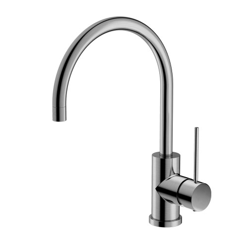 BRUSHED NICKEL Gooseneck Sink Mixer