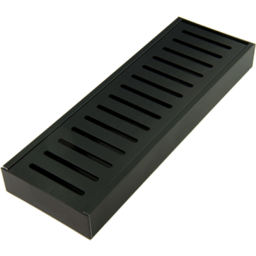 300mm - 5.6m Any Size LAUXES Matt Black Aluminium Slimline Floor Grate Drain  5600*72*23