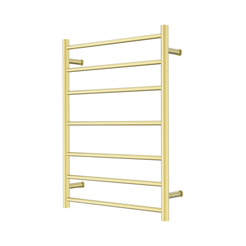 NERO MECCA 240V 7 BAR HEATED TOWEL LADDER BRUSHED GOLD