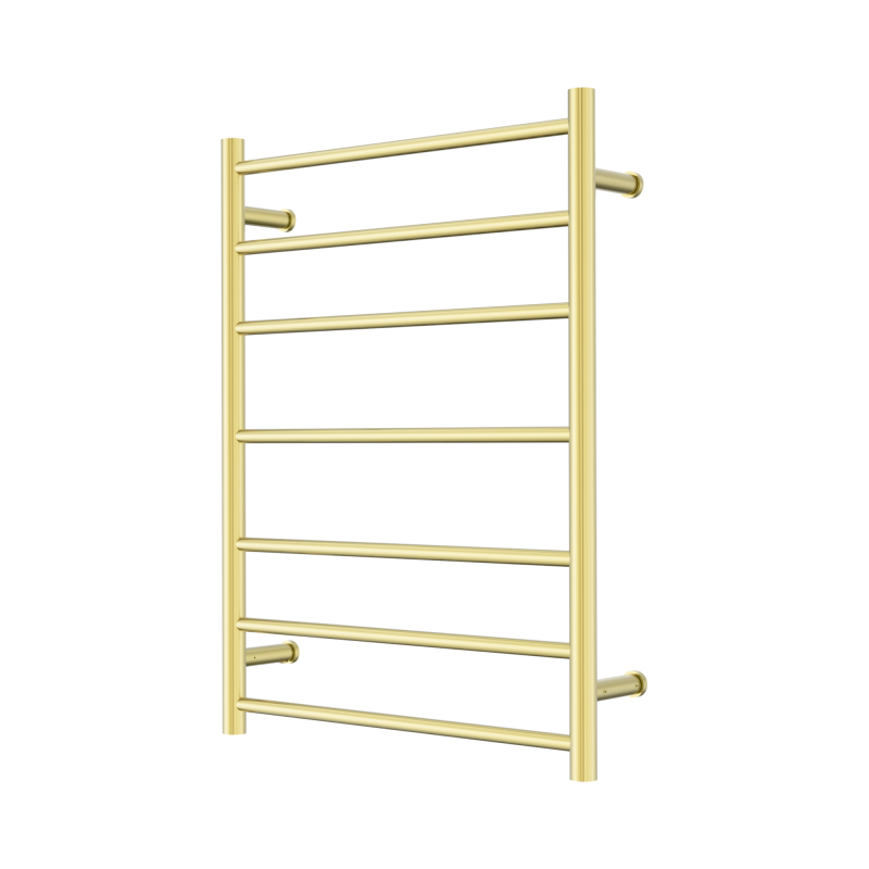NERO MECCA 240V 7 BAR HEATED TOWEL LADDER BRUSHED GOLD NERO MECCA 240V 7 BAR HEATED TOWEL LADDER BRUSHED GOLD