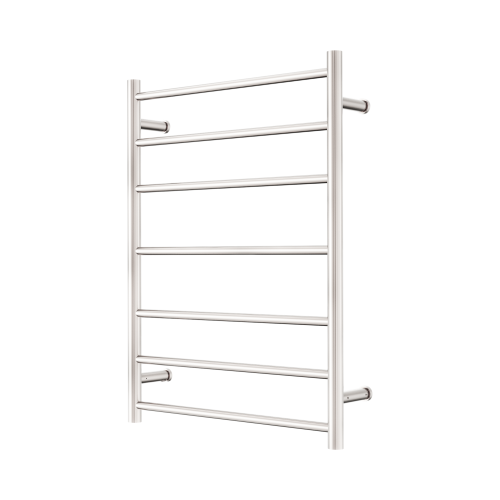 NERO MECCA 240V 7 BAR HEATED TOWEL LADDER BRUSHED NICKEL