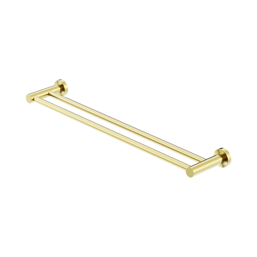 NERO MECCA DOUBLE TOWEL RAIL 600MM BRUSHED GOLD