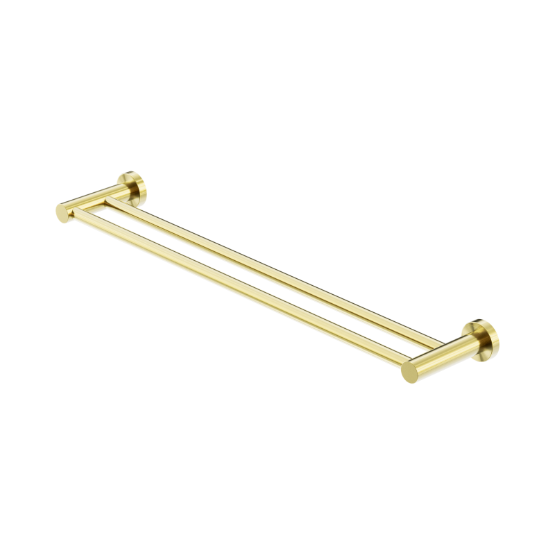 NERO MECCA DOUBLE TOWEL RAIL 600MM BRUSHED GOLD NERO MECCA DOUBLE TOWEL RAIL 600MM BRUSHED GOLD