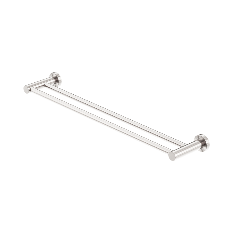 NERO MECCA DOUBLE TOWEL RAIL 600MM BRUSHED NICKEL NERO MECCA DOUBLE TOWEL RAIL 600MM BRUSHED NICKEL
