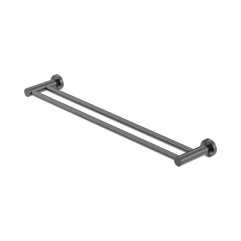 NERO MECCA DOUBLE TOWEL RAIL 600MM GUN METAL NERO MECCA DOUBLE TOWEL RAIL 600MM GUN METAL