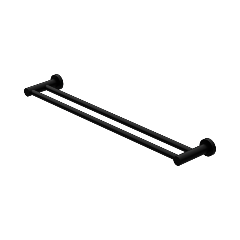 NERO MECCA DOUBLE TOWEL RAIL 600MM MATTE BLACK NERO MECCA DOUBLE TOWEL RAIL 600MM MATTE BLACK