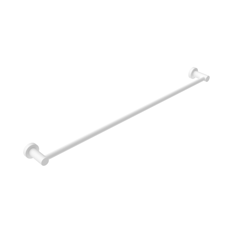 NERO MECCA SINGLE TOWEL RAIL 800MM MATTE WHITE NERO MECCA SINGLE TOWEL RAIL 800MM MATTE WHITE