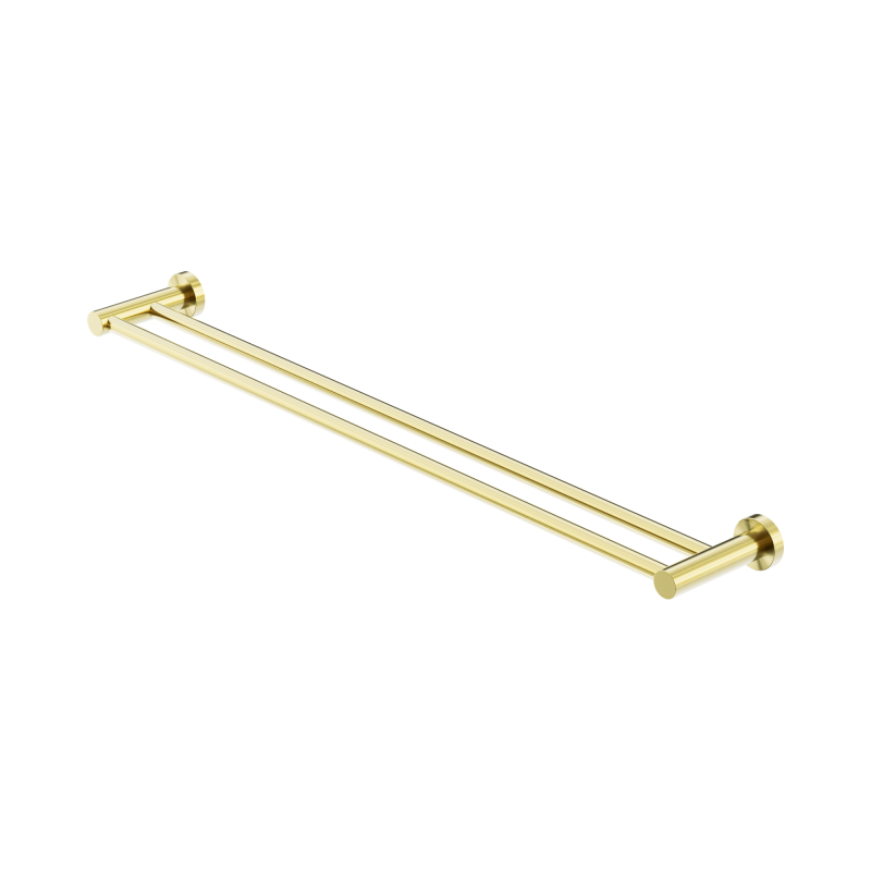 NERO MECCA DOUBLE TOWEL RAIL 800MM BRUSHED GOLD NERO MECCA DOUBLE TOWEL RAIL 800MM BRUSHED GOLD
