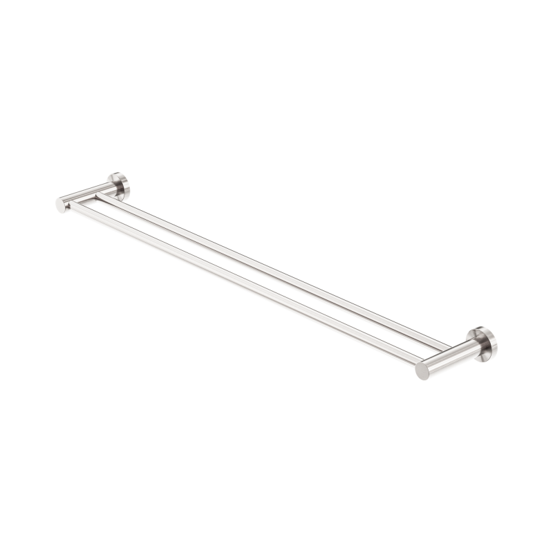 NERO MECCA DOUBLE TOWEL RAIL 800MM BRUSHED NICKEL NERO MECCA DOUBLE TOWEL RAIL 800MM BRUSHED NICKEL