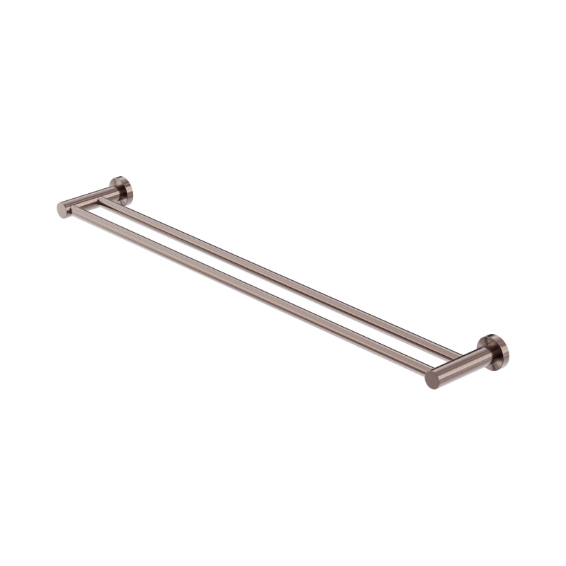 NERO MECCA DOUBLE TOWEL RAIL 800MM BRUSHED BRONZE NERO MECCA DOUBLE TOWEL RAIL 800MM BRUSHED BRONZE