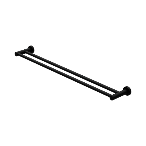 NERO MECCA DOUBLE TOWEL RAIL 800MM MATTE BLACK