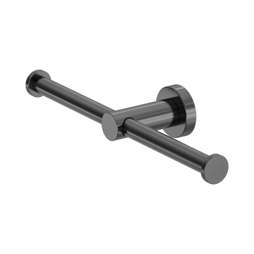 NERO MECCA DOUBLE TOILET ROLL HOLDER GUN METAL 