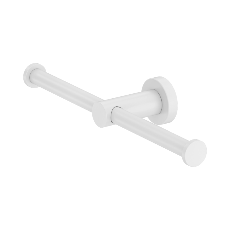 NERO MECCA DOUBLE TOILET ROLL HOLDER MATTE WHITE NERO MECCA DOUBLE TOILET ROLL HOLDER MATTE WHITE