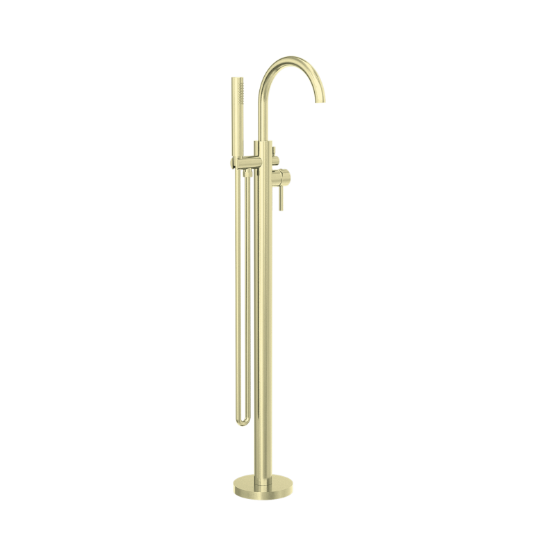 NERO MECCA ROUND FREESTANDING MIXER WITH HAND SHOWER BRUSHED GOLD NERO MECCA ROUND FREESTANDING MIXER WITH HAND SHOWER BRUSHED GOLD