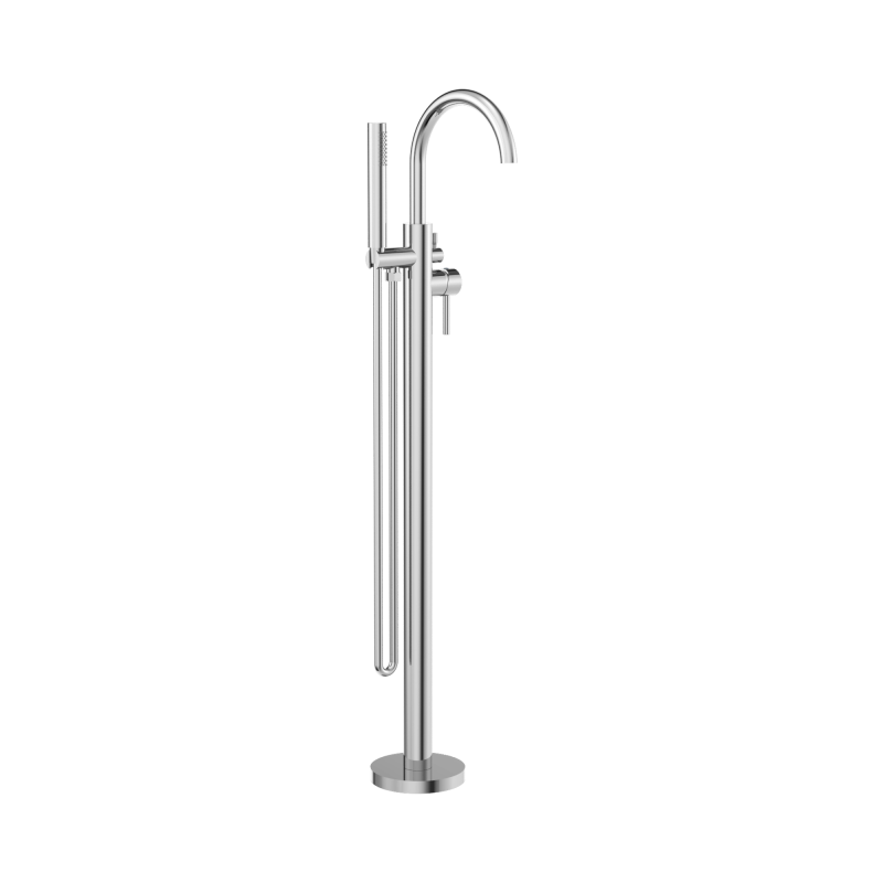 NERO MECCA ROUND FREESTANDING MIXER WITH HAND SHOWER CHROME NERO MECCA ROUND FREESTANDING MIXER WITH HAND SHOWER CHROME