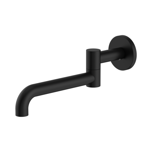 NERO MECCA WALL MOUNTED SWIVEL BATH SPOUT ONLY 225MM MATTE BLACK