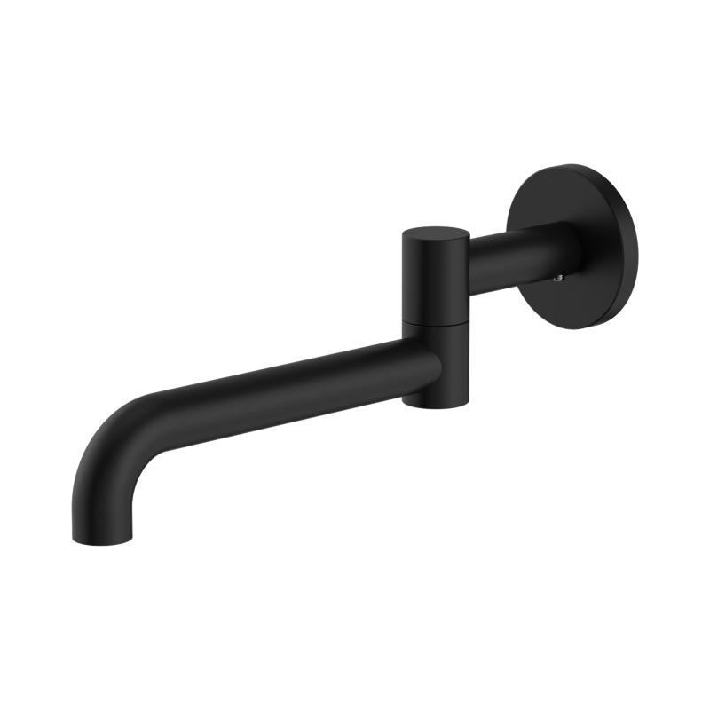 NERO MECCA WALL MOUNTED SWIVEL BATH SPOUT ONLY 225MM MATTE BLACK NERO MECCA WALL MOUNTED SWIVEL BATH SPOUT ONLY 225MM MATTE BLACK