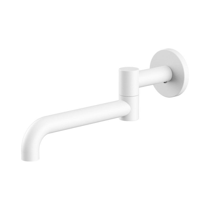NERO MECCA WALL MOUNTED SWIVEL BATH SPOUT ONLY 225MM MATTE WHITE NERO MECCA WALL MOUNTED SWIVEL BATH SPOUT ONLY 225MM MATTE WHITE
