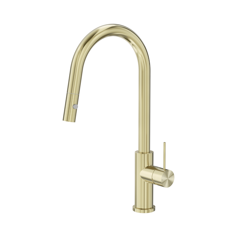 NERO MECCA PULL OUT SINK MIXER WITH VEGIE SPRAY FUNCTION BRUSHED GOLD NERO MECCA PULL OUT SINK MIXER WITH VEGIE SPRAY FUNCTION BRUSHED GOLD