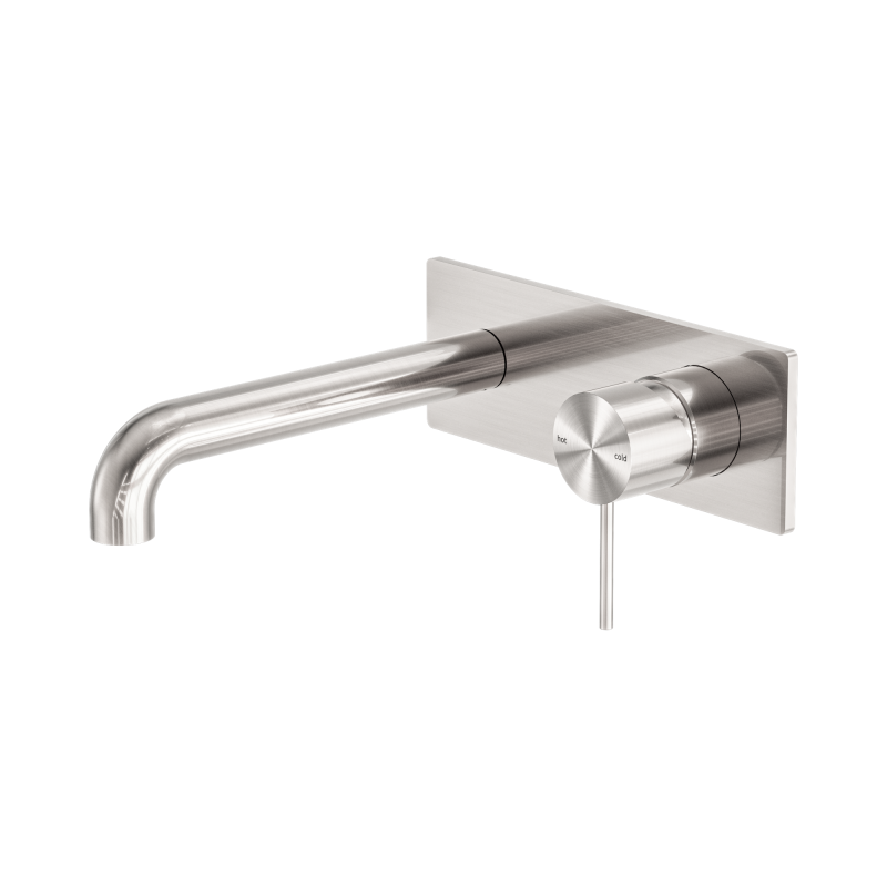 NERO MECCA WALL BASIN/BATH MIXER 185MM BRUSHED NICKEL NERO MECCA WALL BASIN/BATH MIXER 185MM BRUSHED NICKEL