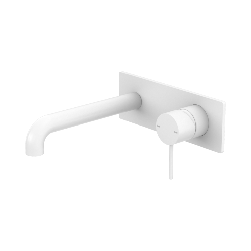 NERO MECCA WALL BASIN/BATH MIXER 185MM MATTE WHITE