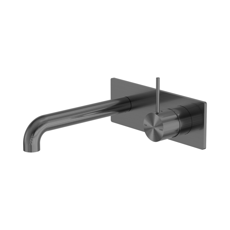 NERO MECCA WALL BASIN/BATH MIXER HANDLE UP 185MM GUN METAL NERO MECCA WALL BASIN/BATH MIXER HANDLE UP 185MM GUN METAL
