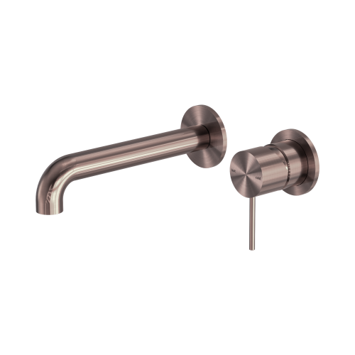 NERO MECCA WALL BASIN/BATH MIXER SEPARATE BACK PLATE 185MM BRUSHED BRONZE