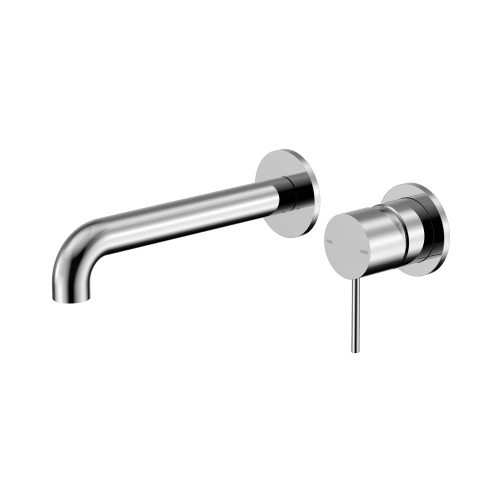 NERO MECCA WALL BASIN/BATH MIXER SEPARATE BACK PLATE 185MM CHROME