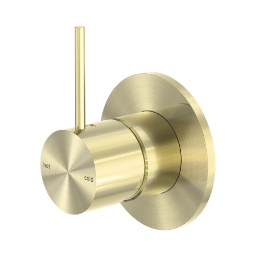 NERO MECCA SHOWER MIXER HANDLE UP 80MM PLATE BRUSHED GOLD