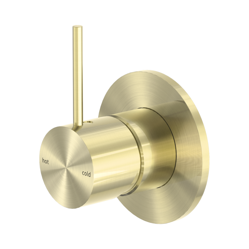 NERO MECCA SHOWER MIXER HANDLE UP 80MM PLATE BRUSHED GOLD NERO MECCA SHOWER MIXER HANDLE UP 80MM PLATE BRUSHED GOLD