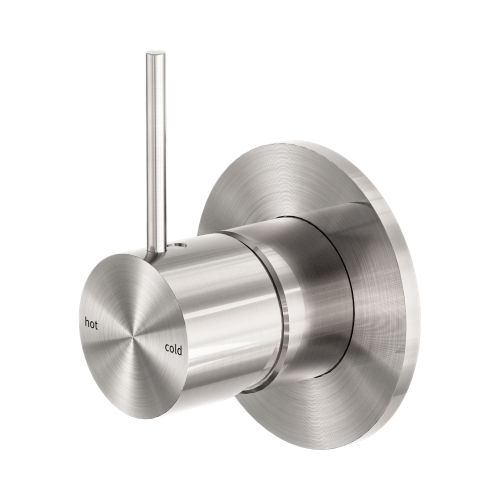 NERO MECCA SHOWER MIXER HANDLE UP 80MM PLATE BRUSHED NICKEL