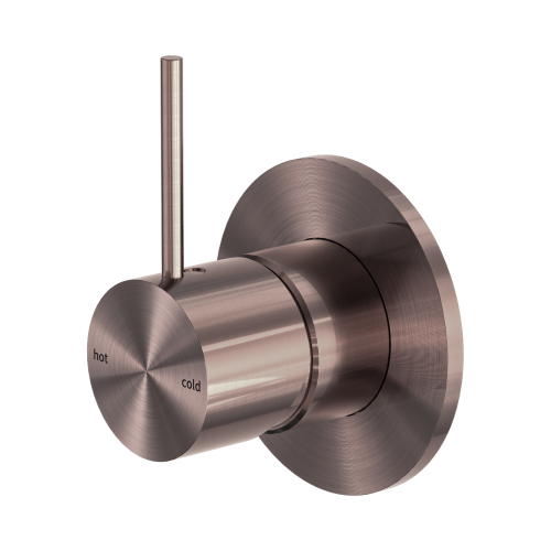 NERO MECCA SHOWER MIXER HANDLE UP 80MM PLATE BRUSHED BRONZE