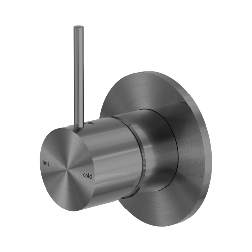 NERO MECCA SHOWER MIXER HANDLE UP 80MM PLATE GUN METAL