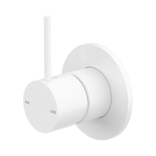 NERO MECCA SHOWER MIXER HANDLE UP 80MM PLATE MATTE WHITE NERO MECCA SHOWER MIXER HANDLE UP 80MM PLATE MATTE WHITE